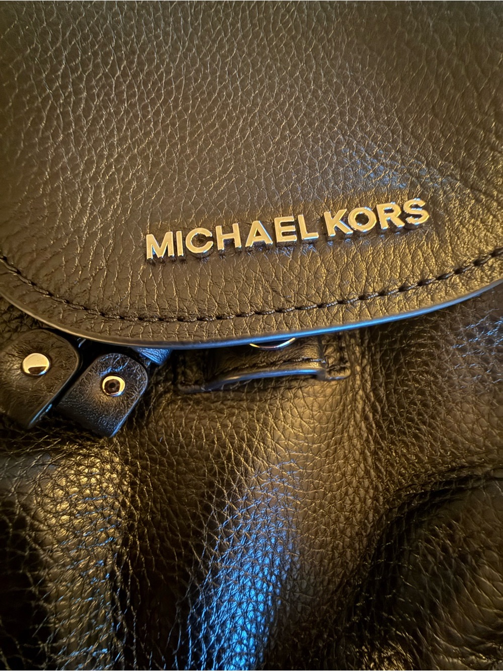 NWT Michael Kors Riley Small Flap Pack Crossbody Bag - Black Leather
